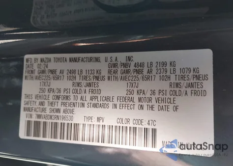 2024 Mazda Cx-50 2.5 S Premium from USA, damaged, VIN 7MMVABDM3RN196530